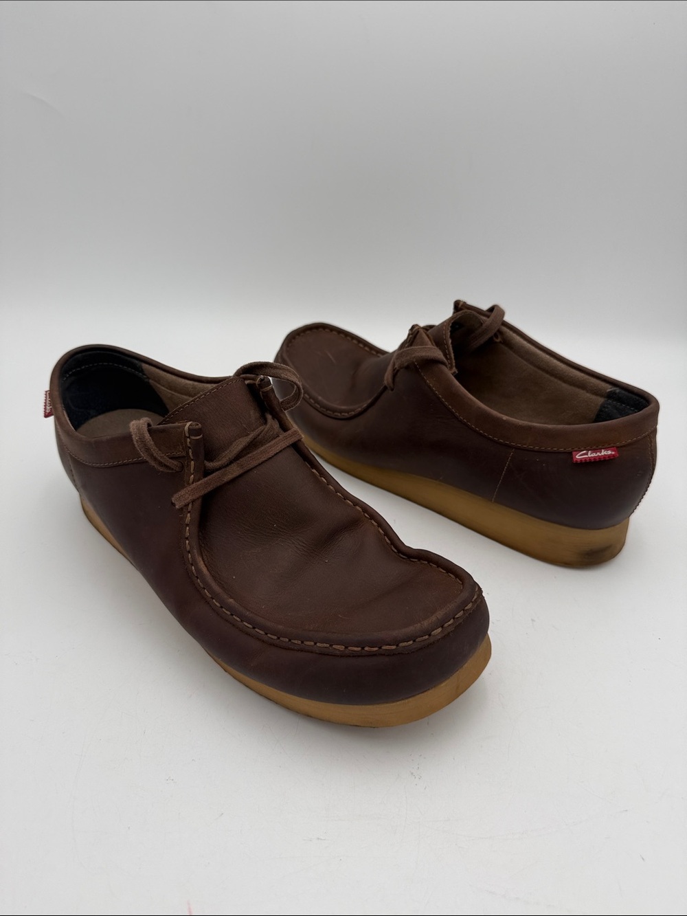 Clarks Brown Leather ankle boots mens 11.5M casual comfort office grandpa Y2K
